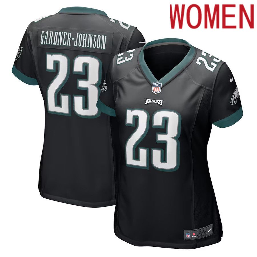 Women Philadelphia Eagles 23 C.J. Gardner-Johnson Nike Black Alternate Game Player NFL Jersey